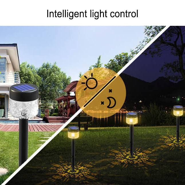 ضوء LED حديث برأس مستدير RGB يعمل بالطاقة الشمسية للحديقة الخارجية 