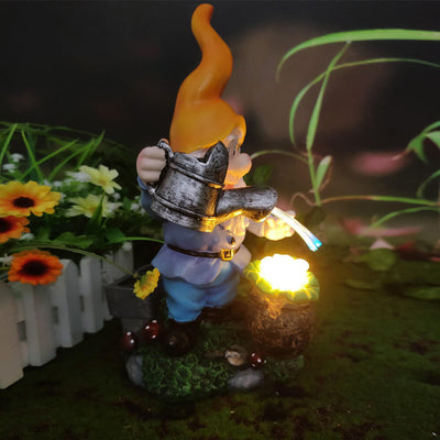 Solar Watering Dwarf Resin Colorful Garden Landscape Decorative Light