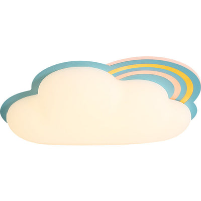 Modern Rainbow Clouds LED Kids Flush Mount Ceiling Light