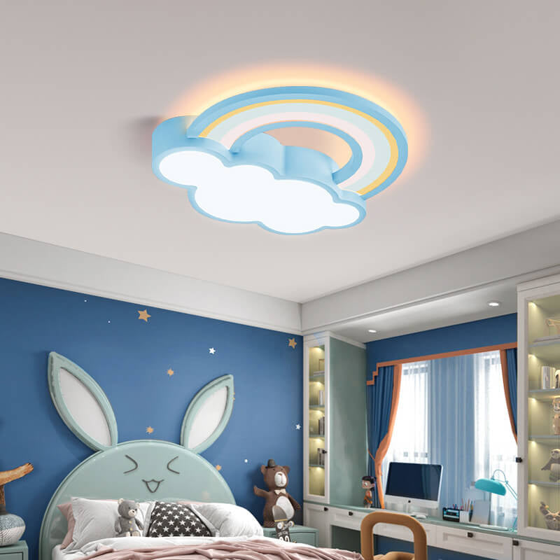 Kinderhaftes Cartoon-Regenbogen-Wolken-Design LED-Deckenleuchte 