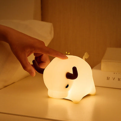 Lampe de table Creative Silicone Bulls LED USB Soft Light Night Light 