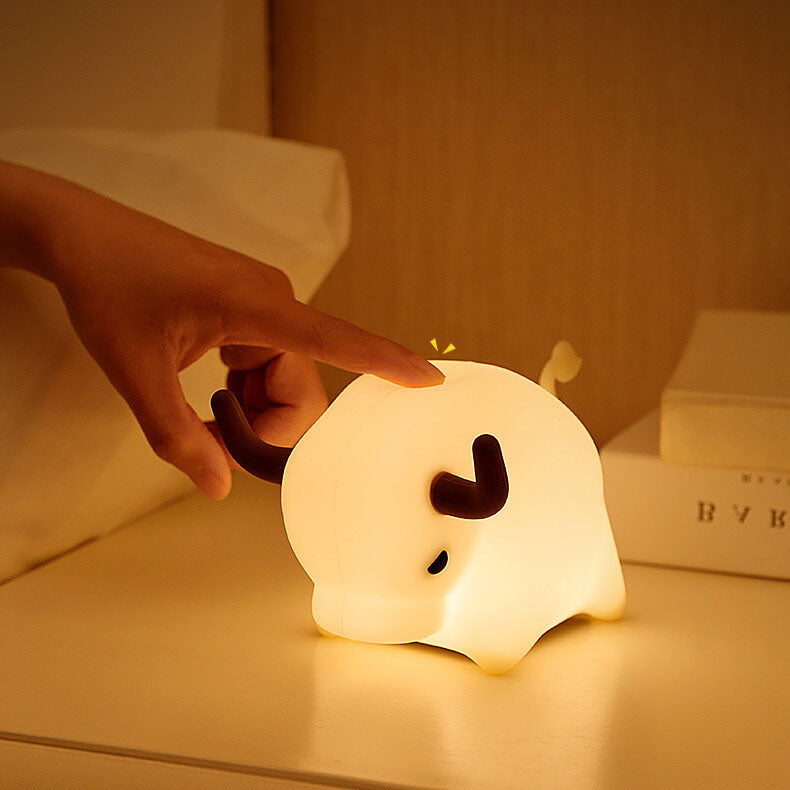 Lampe de table Creative Silicone Bulls LED USB Soft Light Night Light 