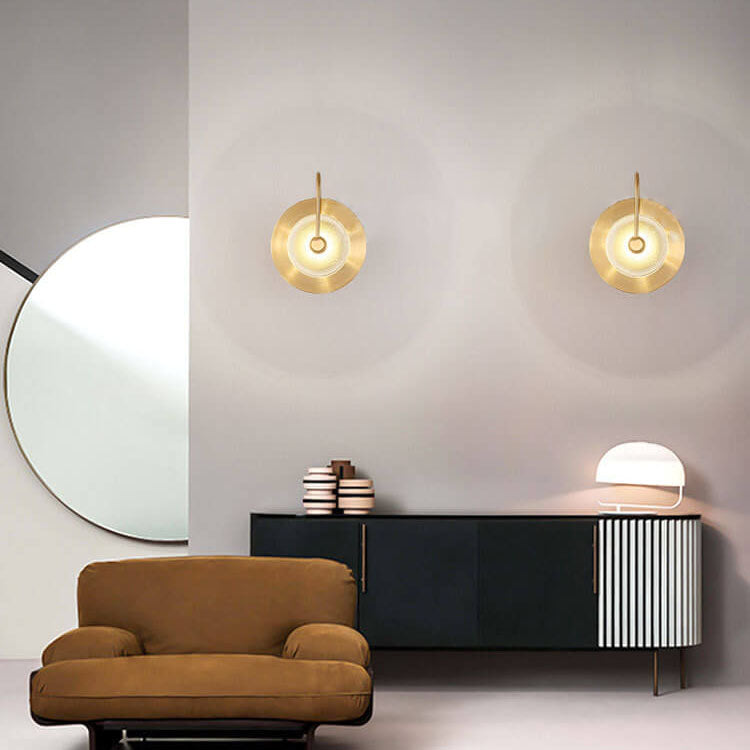 Applique Murale LED en Verre Métal Rond de Luxe Nordique 