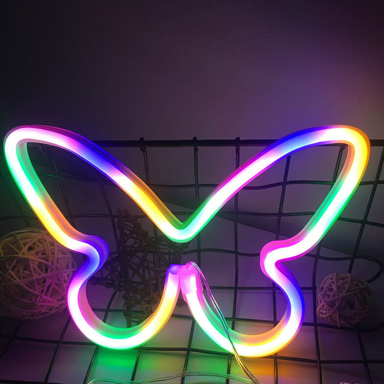 Contemporary Creative Butterfly PS LED USB Plug-In/Battery Decorative Neon Light For Bedroom