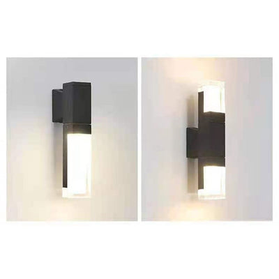 Outdoor Modern Waterproof Rectangular Column LED Wall Sconce Lamp