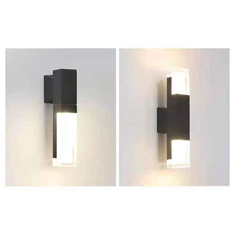 مصباح حائط LED خارجي حديث مقاوم للماء على شكل عمود مستطيل 