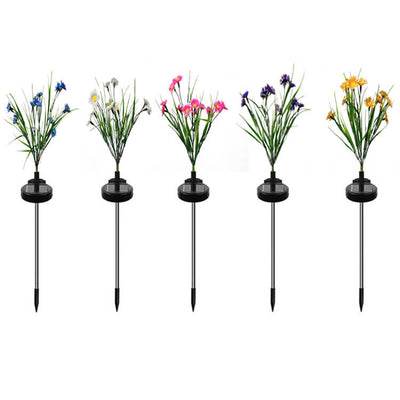 Solar Modern Color Flower Shaped LED Grounding Plug Outdoor Light
