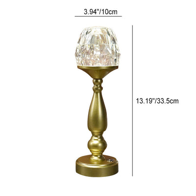 Lámpara de Mesa Táctil LED de Metal y Plástico con Columna Creativa Retro 