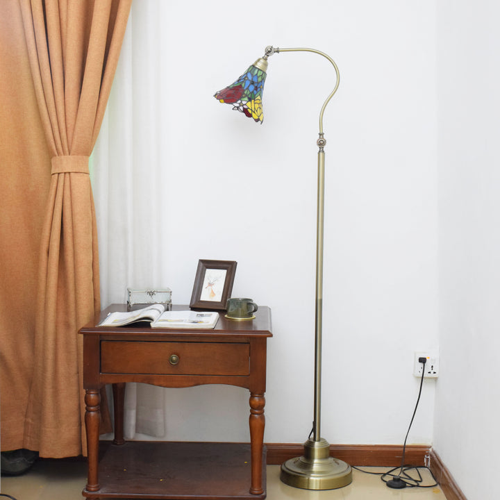 Lampe de sol sur pied Tiffany Vintage Européenne à 1 Lumière 