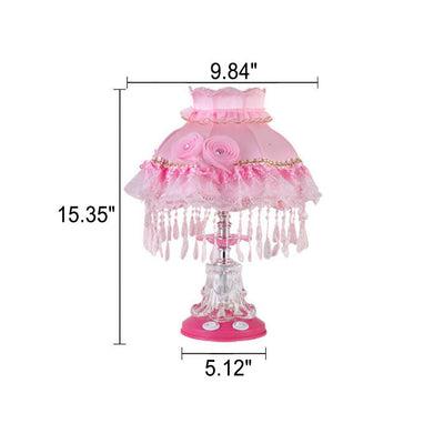 Lampe de table 1 lumière en verre avec tissu de style européen pour mariage 