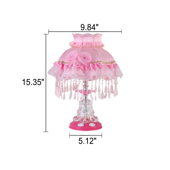 Lampe de table 1 lumière en verre avec tissu de style européen pour mariage 