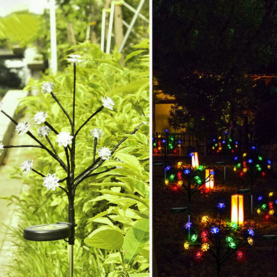 Solar Branch Lotus Light 16 LED Outdoor Garten Rasen dekoratives Licht 