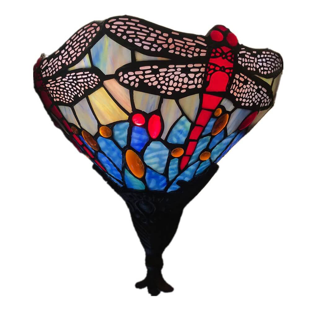 Europäische Tiffany Libelle Buntglas 1-Licht Wandleuchte 