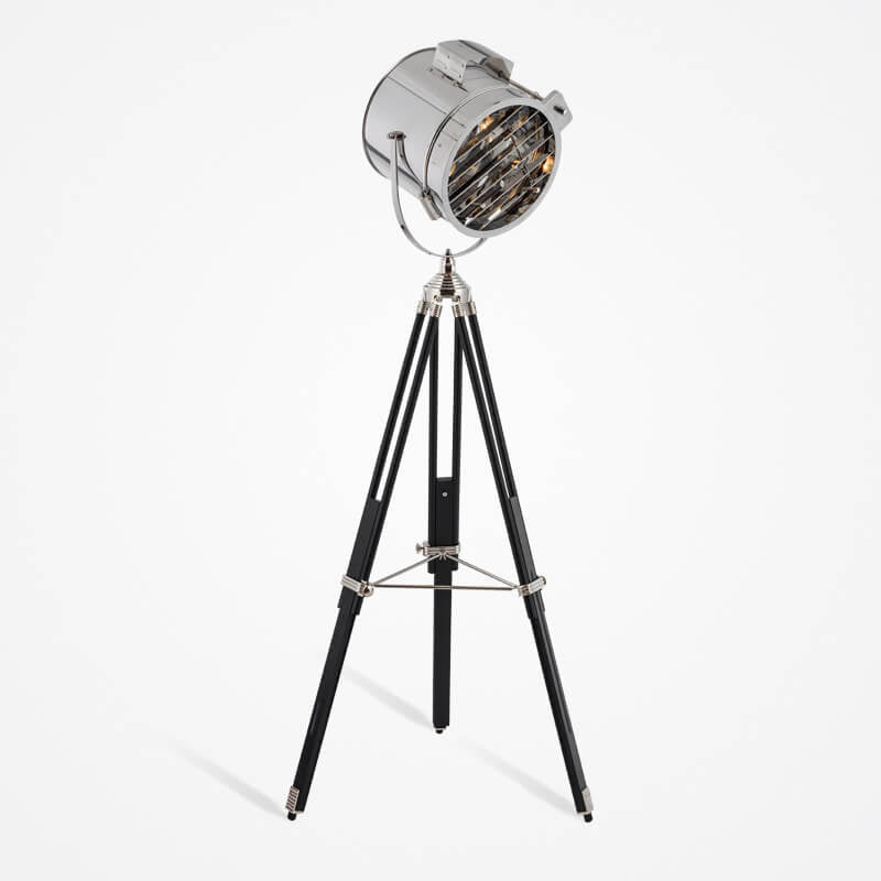 Lampadaire sur trépied en fer de style industriel contemporain à 1 lumière pour salon et chambre 