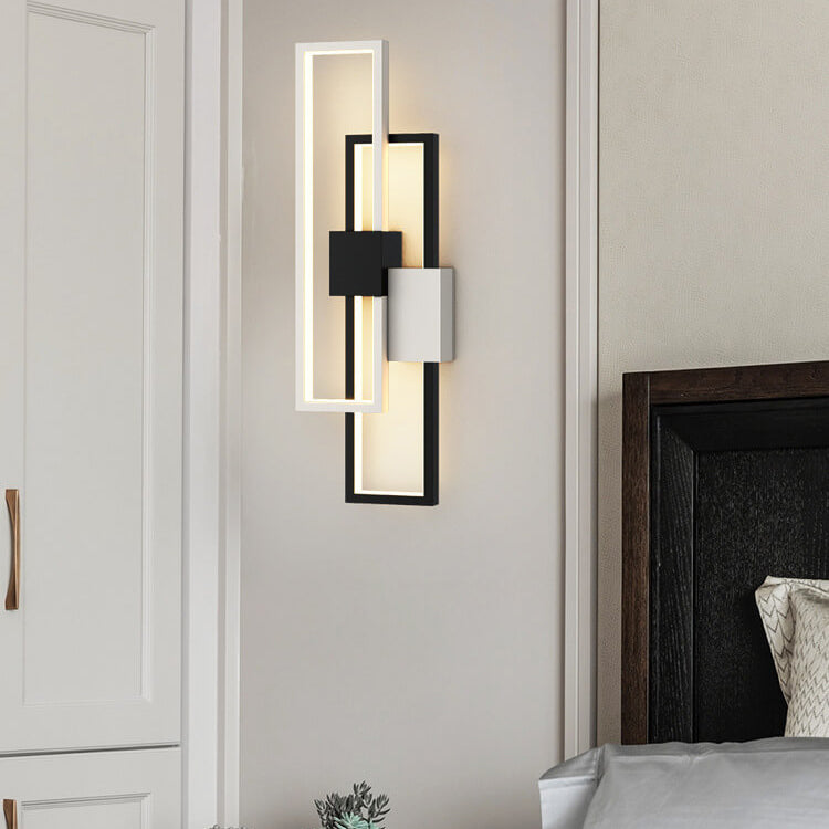 Minimalistischer kreativer quadratischer Rahmen aus Eisen und Silikon LED Wandleuchte 
