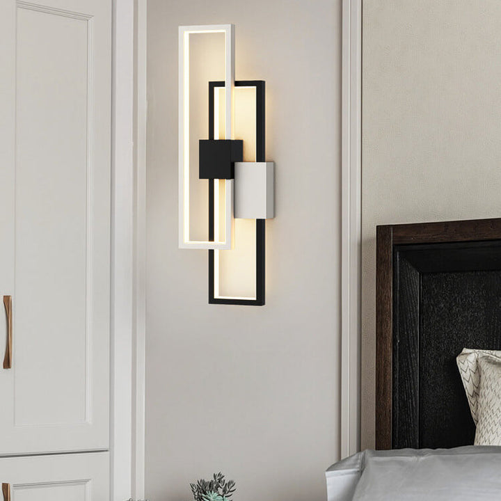 Minimalistischer kreativer quadratischer Rahmen aus Eisen und Silikon LED Wandleuchte 