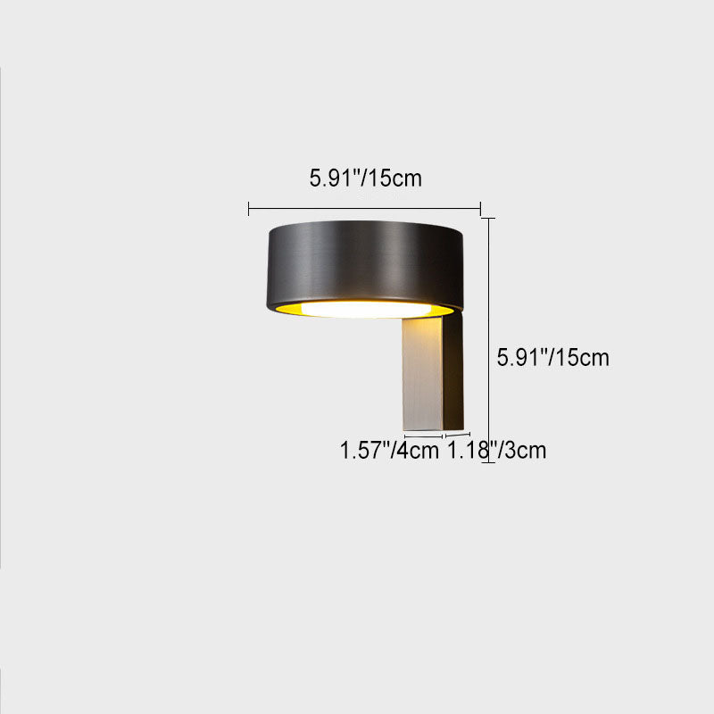 Moderne minimalistische runde Rechteck Vollkupfer Acryl LED Wandleuchte Lampe für Schlafzimmer 