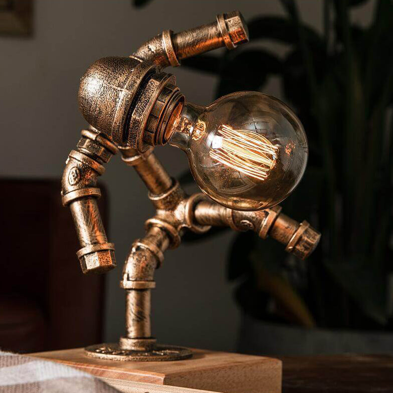 Retro-Industrieroboter-Augenschutz-Eisen-1-Licht-Tischlampe 
