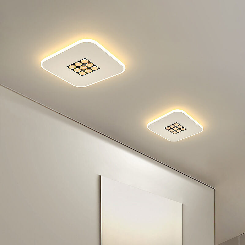Lumière LED encastrée au design moderne et créatif avec double cercle/carré 
