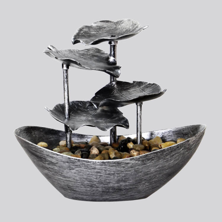 Kreative Lotusblatt Yuanbao Fließbrunnen LED Dekorative Tischlampe 
