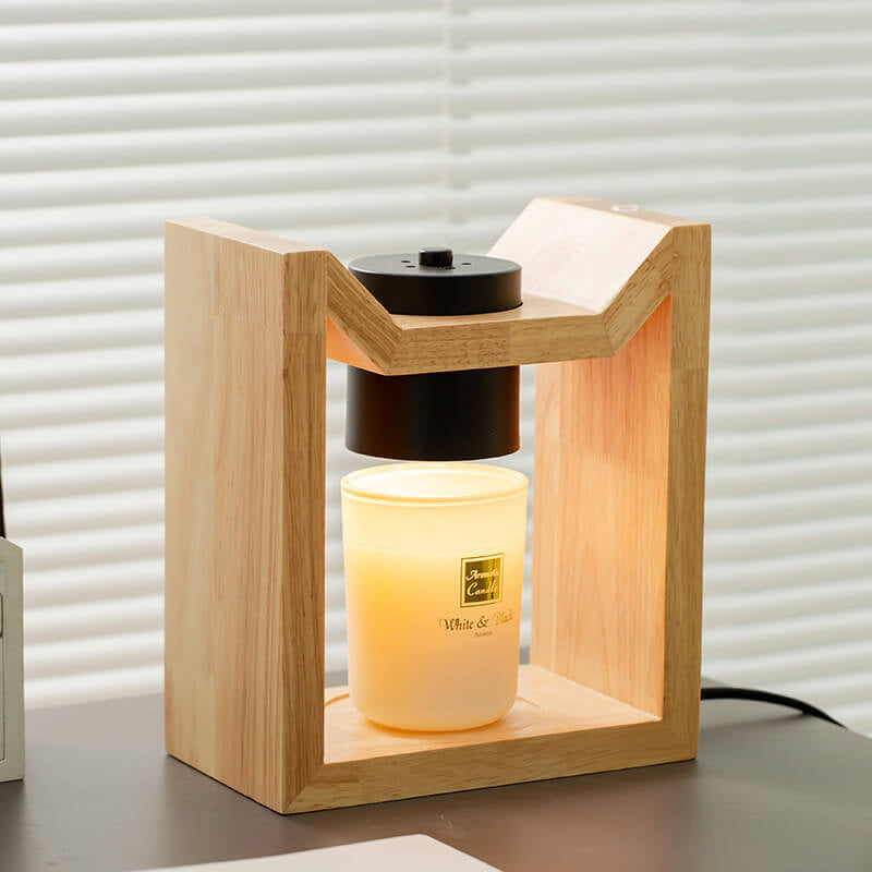 Modern Solid Wood Simple Lamp Head Adjustable LED Melting Wax Table Lamp