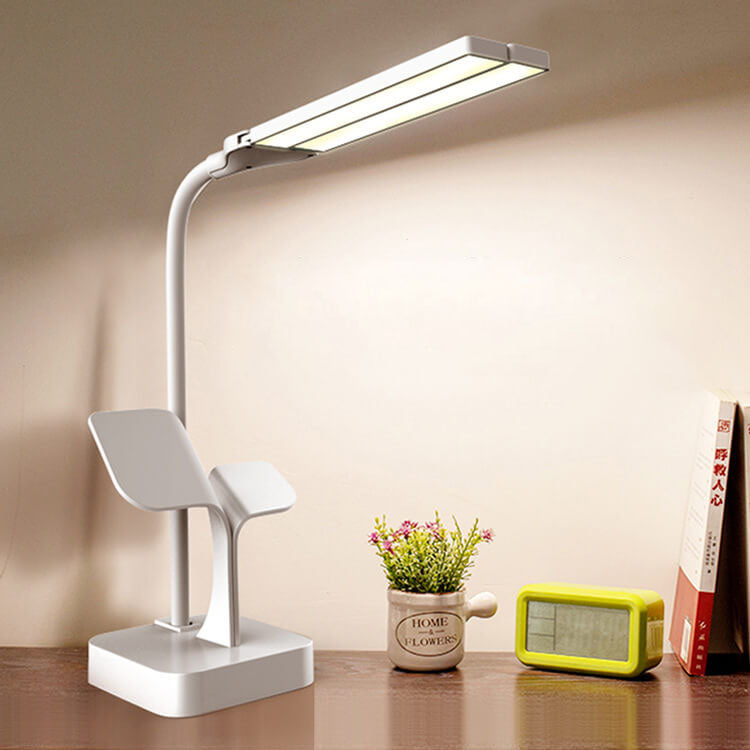 Modern Folding Dual Lamp Plug-In Station Table Lamp