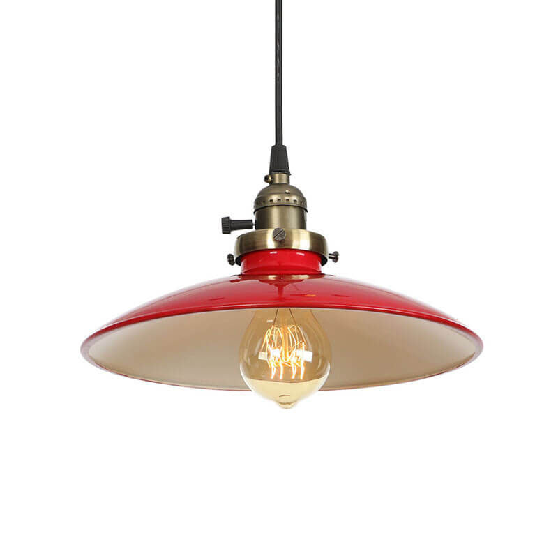 Industrielle Eisen Mehrfarbige Schale 1-Licht Pendelleuchte 