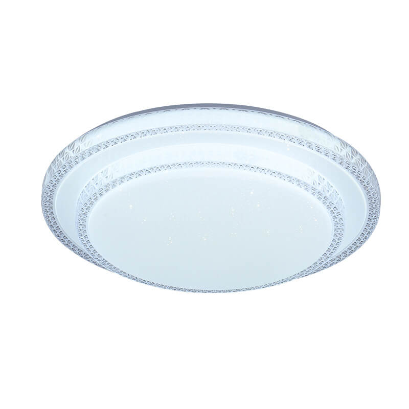 Modern Simple Round Thin Double Crystal LED Flush Mount Ceiling Light