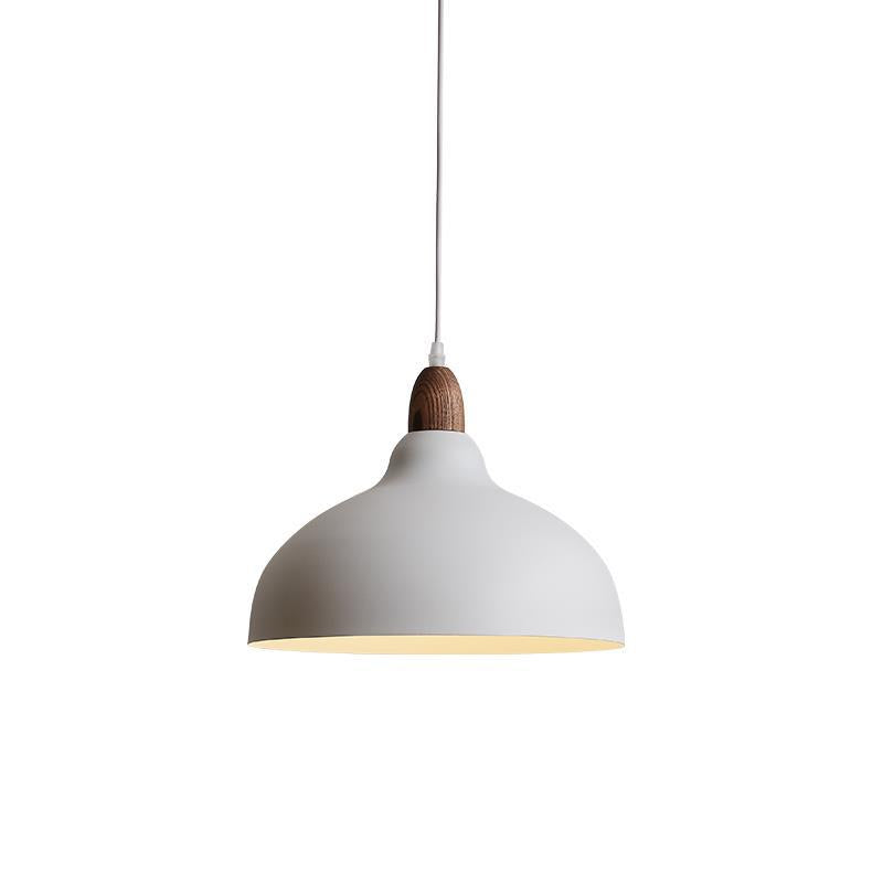 Traditional Japanese Solid Wood Dome Round Hardware 1-Light Pendant Light For Living Room