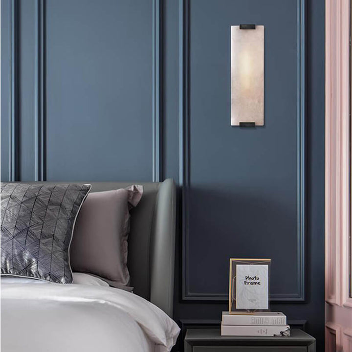 Contemporary Nordic Copper Marble Strip Design 3-Light Wall Sconce Lamp for Living Room