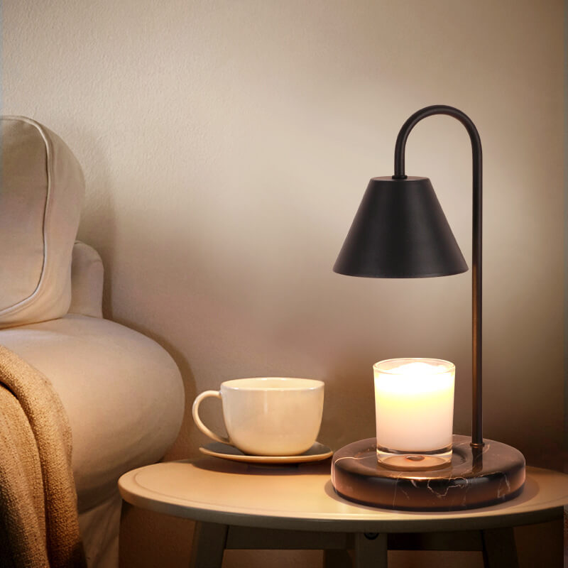 Lámpara de mesa de cera fundida de 1 luz con base de mármol sólido nórdico en forma de cono 