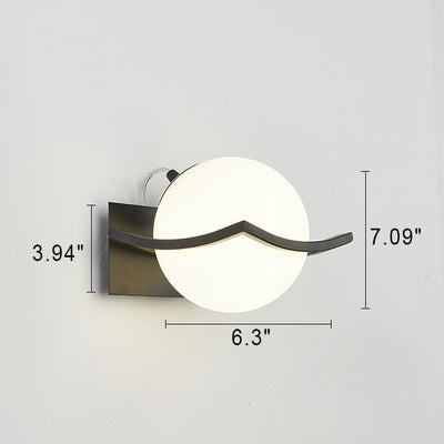Modern Minimalist Glass Orb Iron Frame 1-Light Wall Sconce Lamp