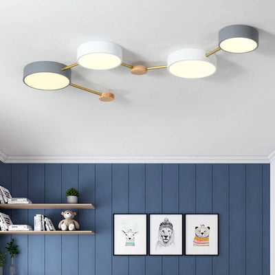 Skandinavische minimalistische Massivholz-Eisen-LED-Unterputzbeleuchtung
