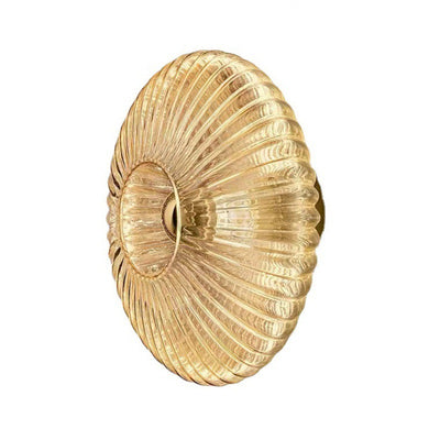 Nordic Vintage Striped Glass Round Disc 1-Light Wall Sconce Lamp