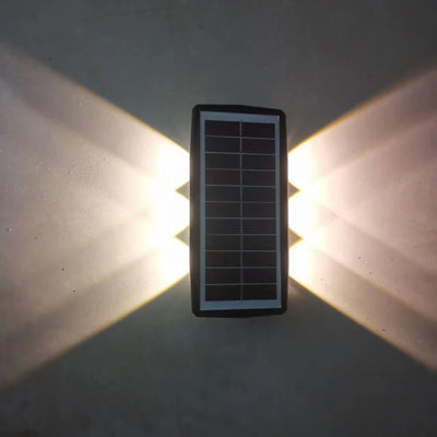 Lampe murale à LED en forme de trapèze carré étanche et créative à énergie solaire 