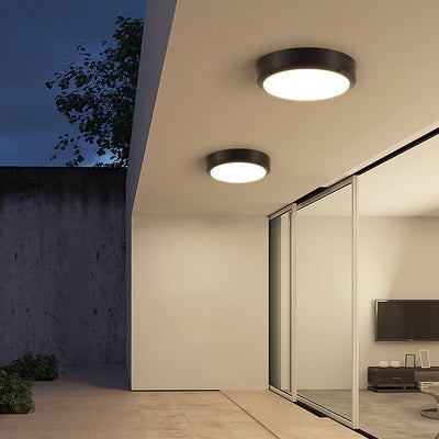 Einfache wasserdichte runde LED-Deckenleuchte aus Aluminium für den Außenbereich 