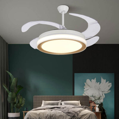 Nordic Invisible Fan Round Design LED Downrods Deckenventilator Licht