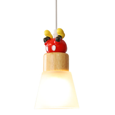 Modern Creative Cartoon Children's Wood Resin 1-Light Pendant Light