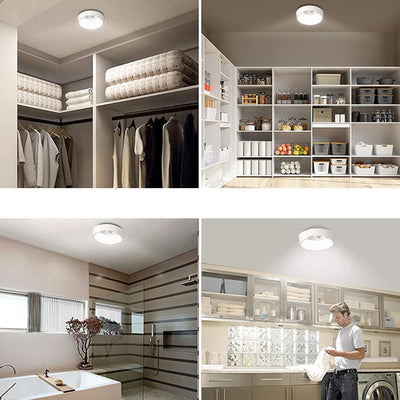 Simple White Round Body Sensor LED Flush Mount Ceiling Light