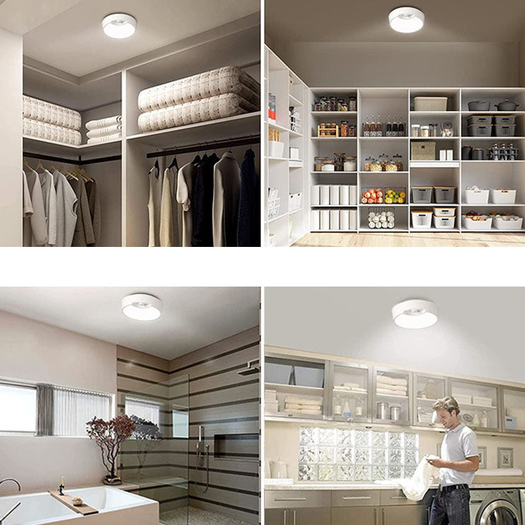 Simple White Round Motion Sensor LED Flush Mount Ceiling Light