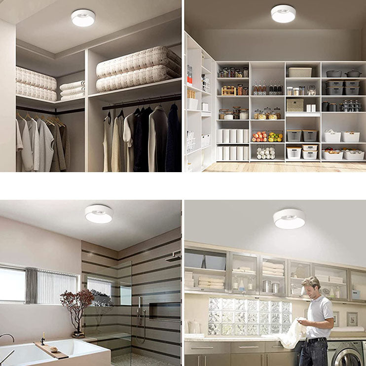Simple White Round Body Sensor LED Flush Mount Ceiling Light