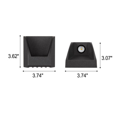 Lampe murale LED moderne minimaliste extérieure étanche carrée avec éclairage vers le haut et vers le bas 