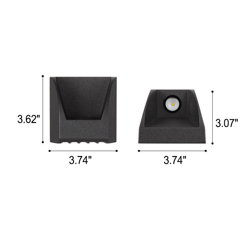 Lampe murale LED moderne minimaliste extérieure étanche carrée avec éclairage vers le haut et vers le bas 