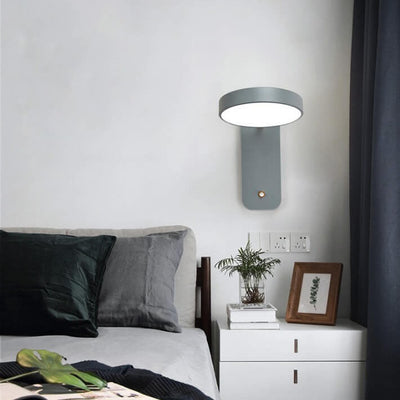 Nordic Simple Round Rotatable Switch LED Reading Wall Sconce Lamp