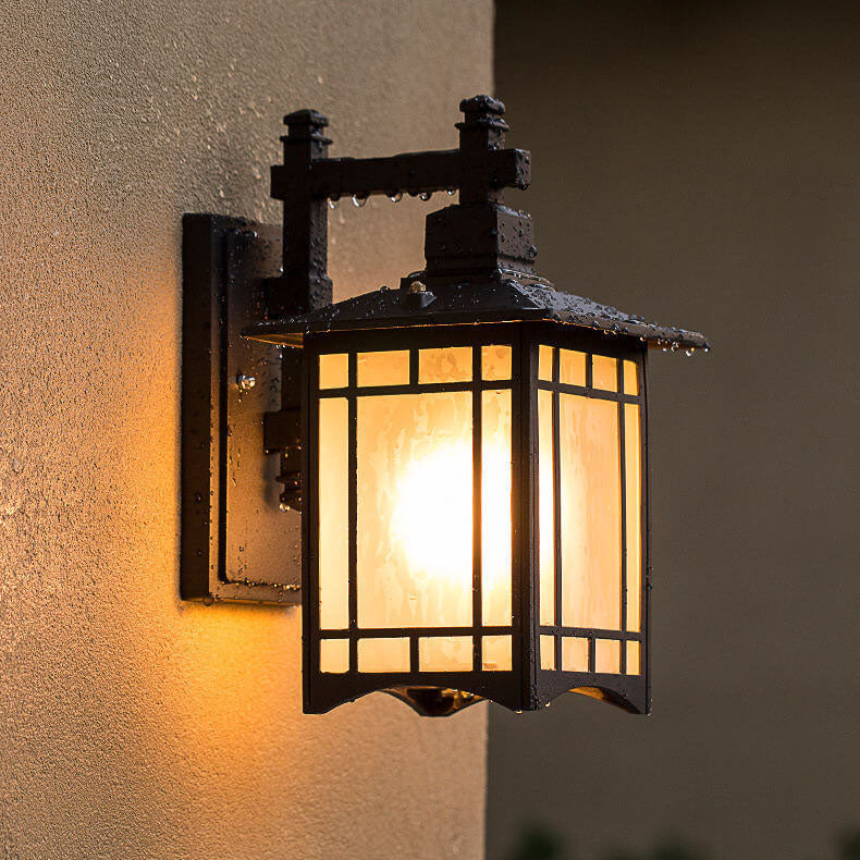 Moderne wasserdichte Solar-Aluminium-Wandleuchte in chinesischer Pavillonform mit 1 Licht 