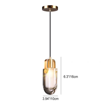Moderne unbedeutende halbrunde LED-Pendelleuchte aus Kupferkristall für Schlafzimmer 