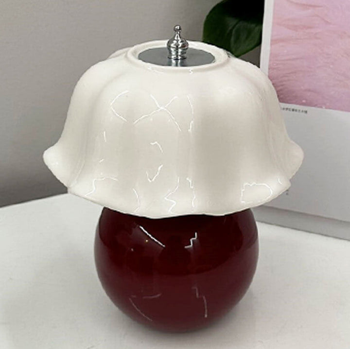 Moderne minimalistische dekorative florale Keramik-LED-Tischlampe 