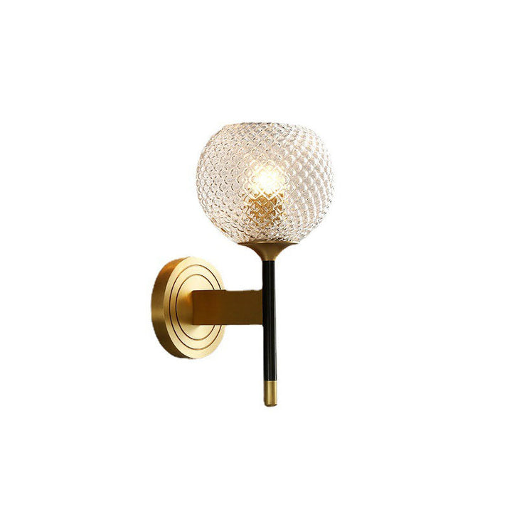 Lámpara de Aplique de Pared de 1/2 Luces de Vidrio y Latón de Lujo Nórdico 