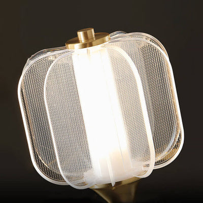 Chinesischer Stil Vollkupfer Acryl Kreativer Lampenschirm LED Wandleuchte Lampe 