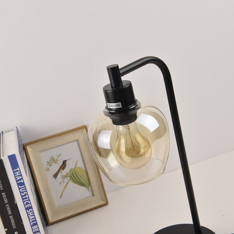 Moderne USB wiederaufladbare 1-flammige Tischlampe mit Glasschirm 